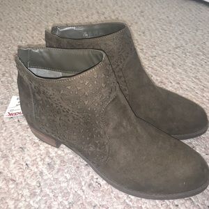 Size 7.5 booties with embellishment